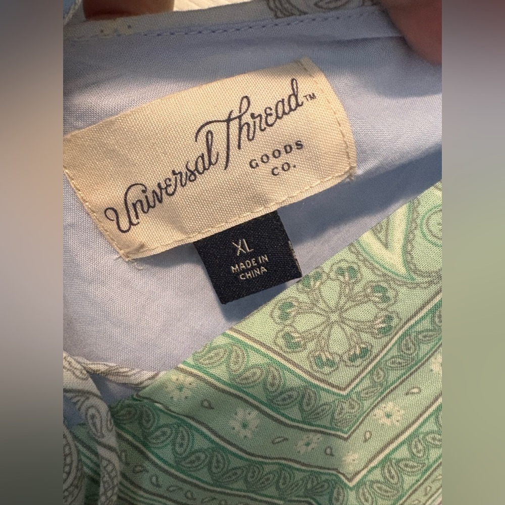 Universal Thread Green And Gray Patterned Dress - image 2